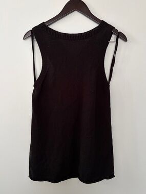 Brochu Walker Linen-Cotton Criss-Cross Back Knit Top - M